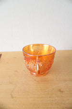 Vintage Fenton Orange Tree Marigold Carnival Glass Punch Bowl & Glasses Set Of 9
