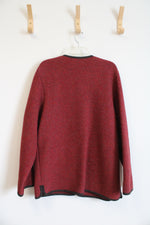 L.L. Bean Vintage Red Pure New Wool Button Down Sweater | M