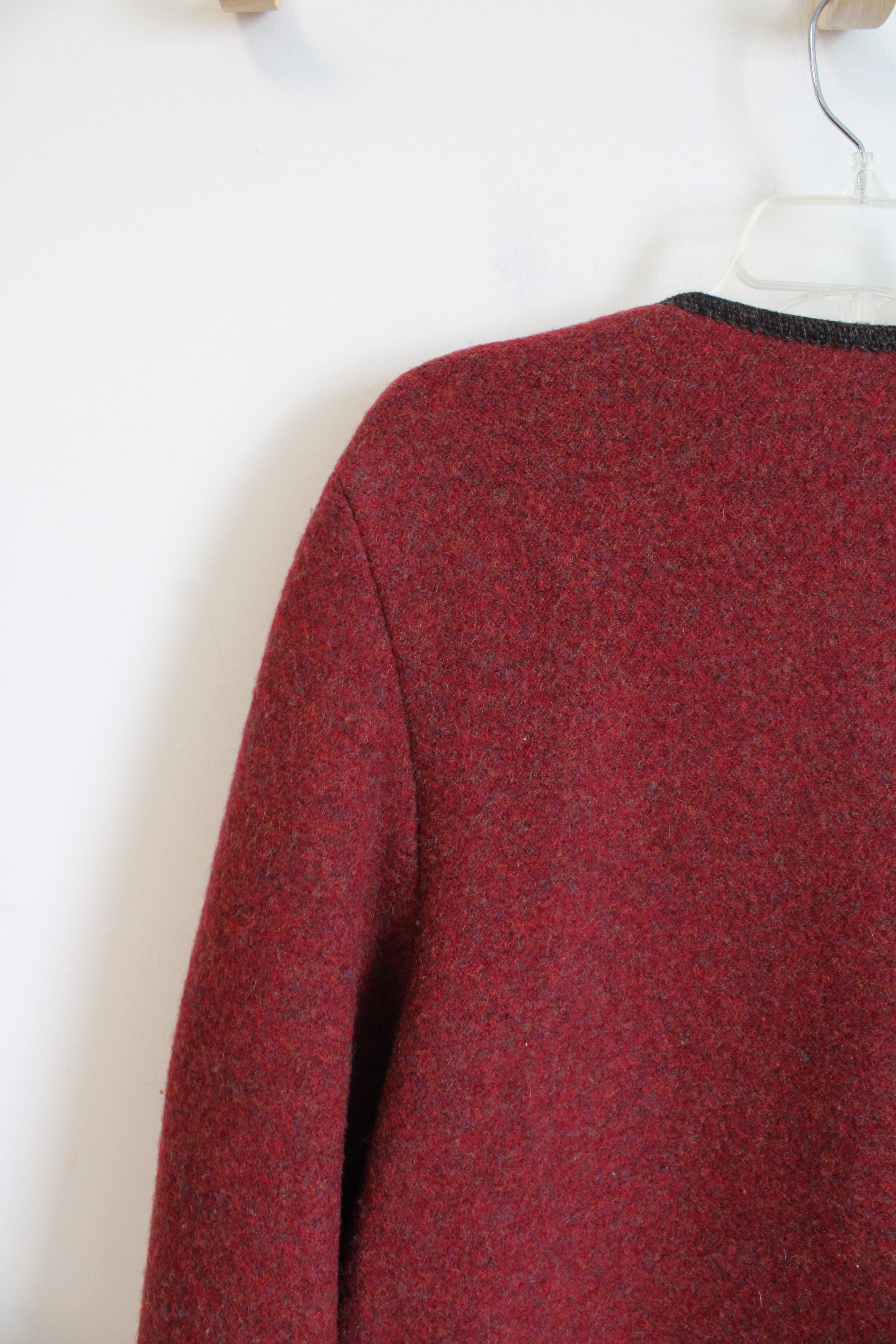 L.L. Bean Vintage Red Pure New Wool Button Down Sweater | M