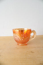Vintage Fenton Orange Tree Marigold Carnival Glass Punch Bowl & Glasses Set Of 9