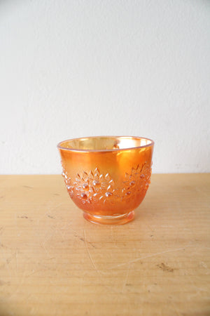 Vintage Fenton Orange Tree Marigold Carnival Glass Punch Bowl & Glasses Set Of 9