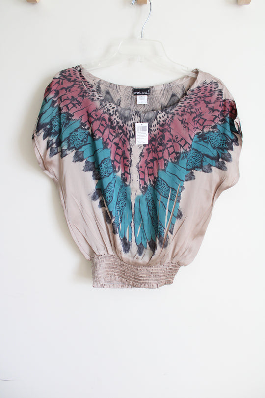 NEW Wet Seal Dolman Feather Blouse | S