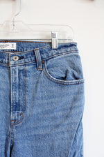 Abercrombie & Fitch Blue Denim Relaxed Distressed High Rise Jeans | 8