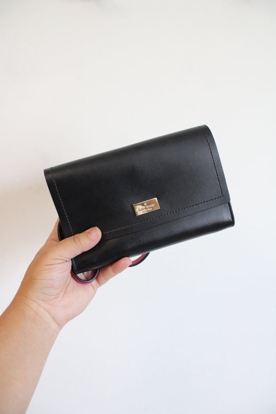 Kate Spade Winni Black & Pink Tri-Fold Mini Crossbody Bag