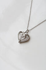 CZ Heart Pendant Sterling Silver Necklace
