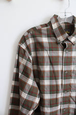 Cabela's Green Cream Red & Yellow Plaid Button Down Shirt | L