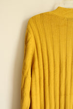 NEW Pretty Garden Mustard Yellow Cable Knit Cardigan | XL