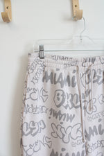 H&M Divided One Vision Cream & Gray Patterned Jogger Sweatpants | M