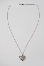 CZ Heart Pendant Sterling Silver Necklace