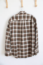 Cabela's Green Cream Red & Yellow Plaid Button Down Shirt | L