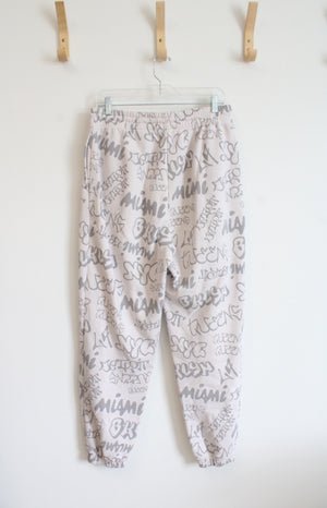 H&M Divided One Vision Cream & Gray Patterned Jogger Sweatpants | M