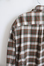 Cabela's Green Cream Red & Yellow Plaid Button Down Shirt | L