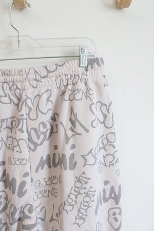 H&M Divided One Vision Cream & Gray Patterned Jogger Sweatpants | M