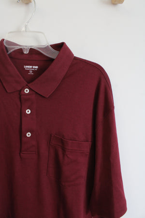 Lands' End Maroon Traditional Fit Polo Shirt | XXL