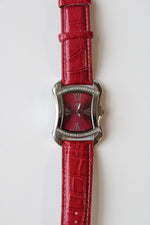 Burgi Red Silver Watch