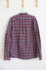 Old Navy Red Blue & White Plaid Button Down Shirt | XXL