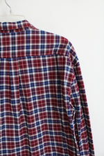 Old Navy Red Blue & White Plaid Button Down Shirt | XXL