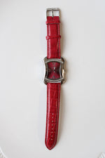 Burgi Red Silver Watch