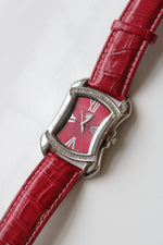 Burgi Red Silver Watch