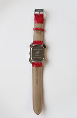 Burgi Red Silver Watch