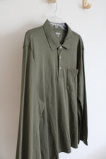 Lands' End Green Traditional Fit Long Sleeved Collared Shirt | XXL
