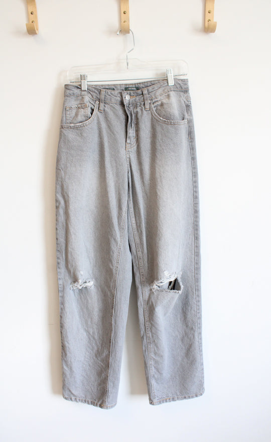 Wild Fable Gray Mid-Rise 90's Relaxed Straight Distressed Denim Jeans | 4