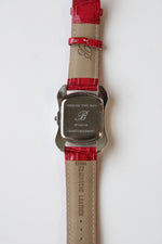 Burgi Red Silver Watch