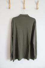 Lands' End Green Traditional Fit Long Sleeved Collared Shirt | XXL