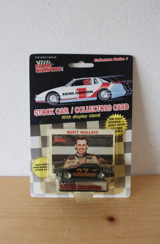 Vintage Racing Champions Series 1 Rusty Wallace #27 Stock Car & Collectors Card