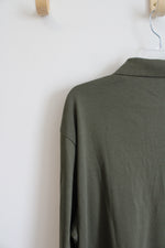 Lands' End Green Traditional Fit Long Sleeved Collared Shirt | XXL