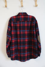 Pendleton Vintage Red & Blue Plaid Wool Button Down Shirt | M