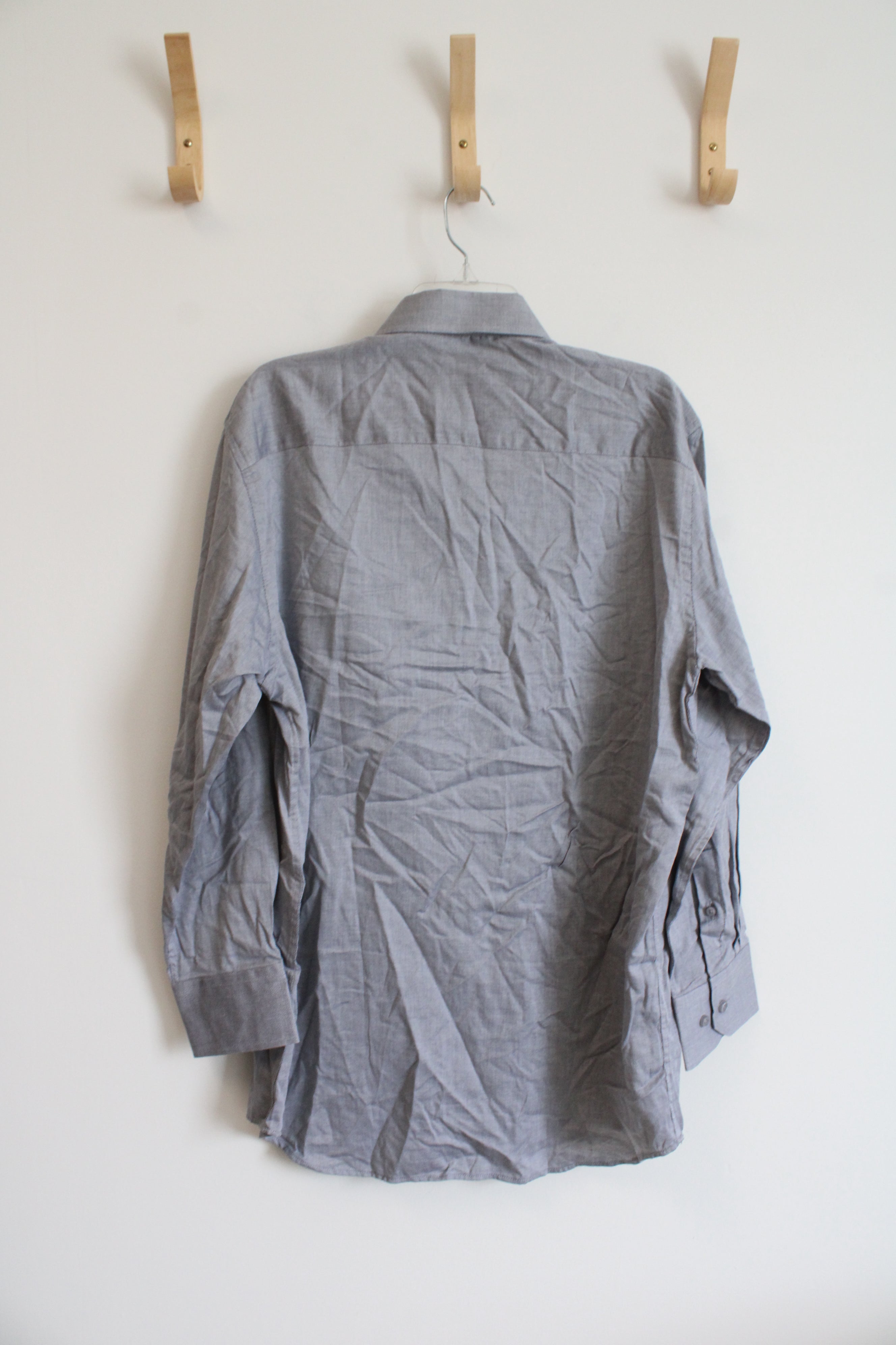 NEW Stacy Adams Modern Fit Micro Weave Charcoal Dress Shirt | L