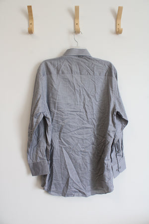 NEW Stacy Adams Modern Fit Micro Weave Charcoal Dress Shirt | L