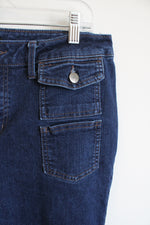 1822 Blue Denim Flared Jeans with Front Patch Pockets | 14