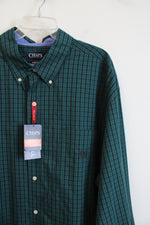 NEW Chaps Green & Black Plaid Button Down Shirt | 3XL