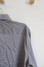 NEW Stacy Adams Modern Fit Micro Weave Charcoal Dress Shirt | L