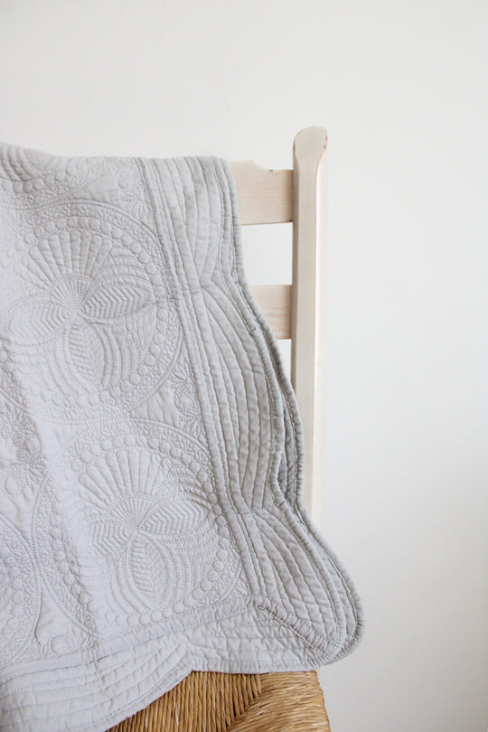 Small Gray Cotton Baby Quilt