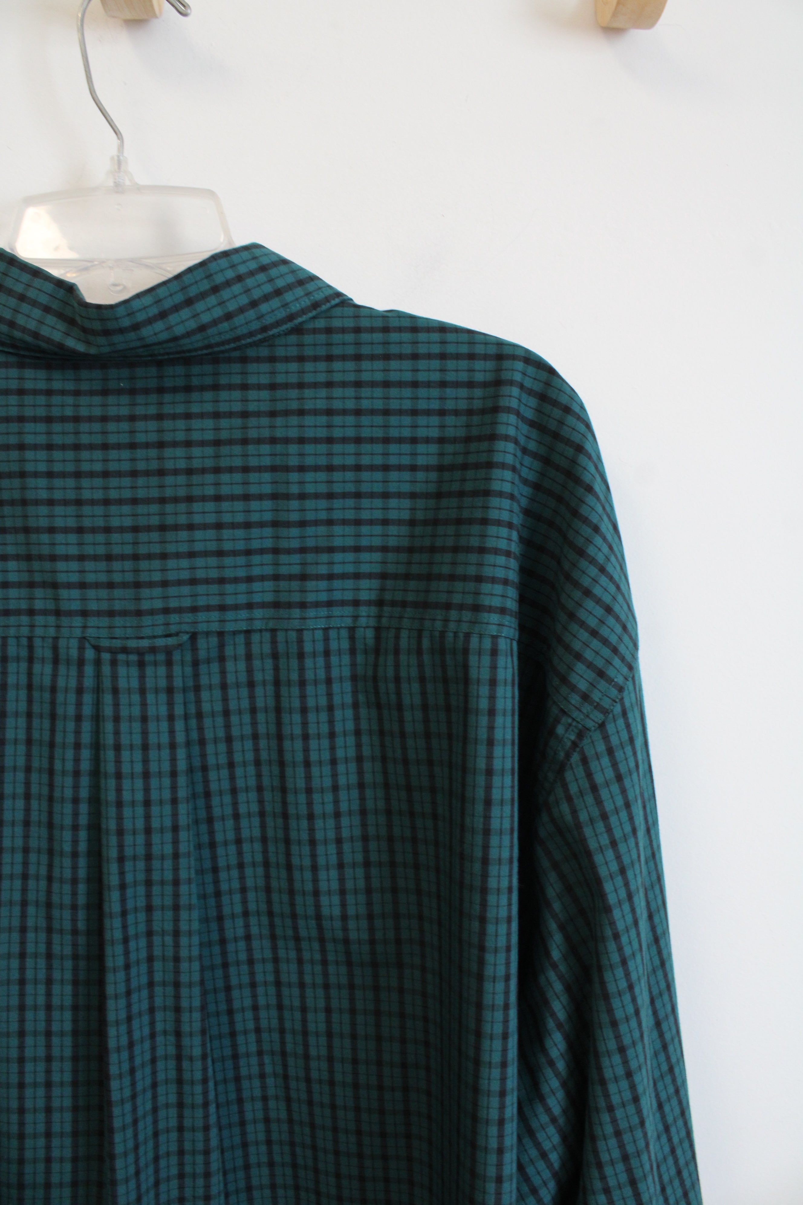 NEW Chaps Green & Black Plaid Button Down Shirt | 3XL