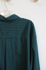 NEW Chaps Green & Black Plaid Button Down Shirt | 3XL