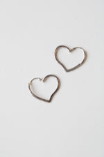 Heart Hoop Sterling Silver Earrings