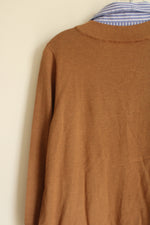 Chico's Brown Sweater Blue Collar Top | 1 (M)