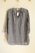 NEW J.Crew Navy Blue Gingham Tunic Dress | XS