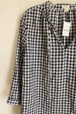 NEW J.Crew Navy Blue Gingham Tunic Dress | XS