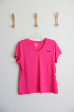 NEW Fila Sport Hot Pink V-Neck Shirt | XL
