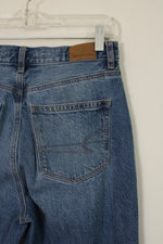 American Eagle Distressed Medium wash Straight leg Mom jeans | 2L
