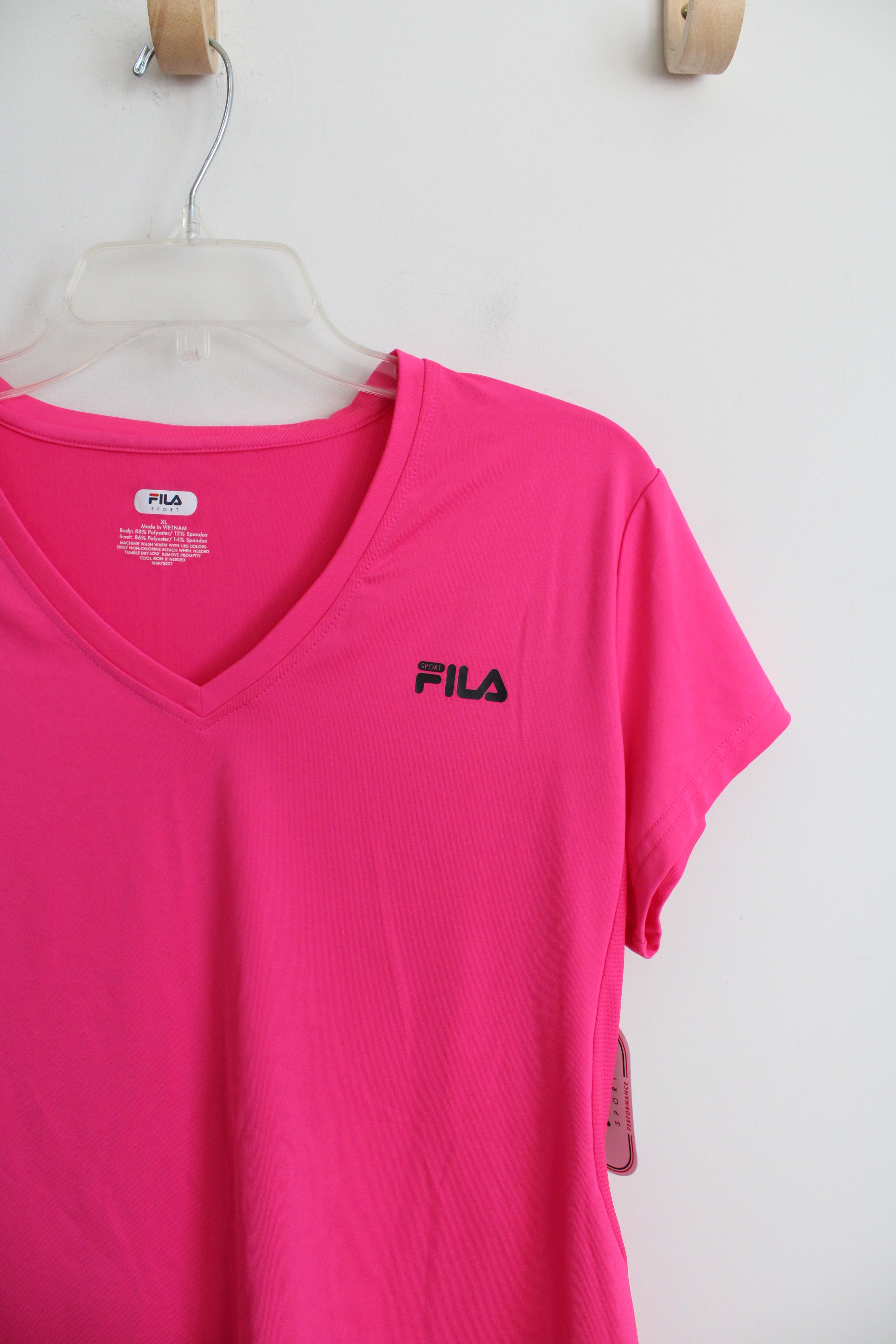 NEW Fila Sport Hot Pink V-Neck Shirt | XL