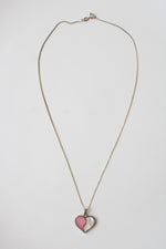 Mother Of Pearl Split Heart Sterling Silver Necklace