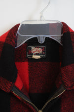 Woolrich Vintage Red & Black Buffalo Plaid Wool Hunting Jacket | L