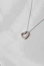 10K White Gold Heart Pendant Necklace