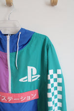 Playstation Bioworld Color Block Quarter Zip Windbreaker Jacket | L